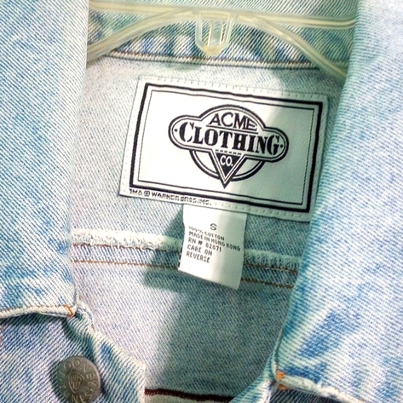 Vintage Acme Clothing Taz Tasmanian Devil Speedster Distressed Denim Vest - Picture 3 of 9